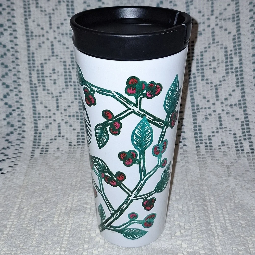 Starbucks 2016 Double Wall Stainless HOLLY BERRY Travel Mug Tumbler 2017 PROMO